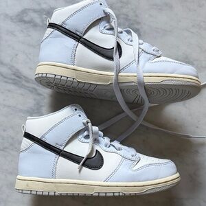 Nike White and Black High-Top Sneakers size 2 youth